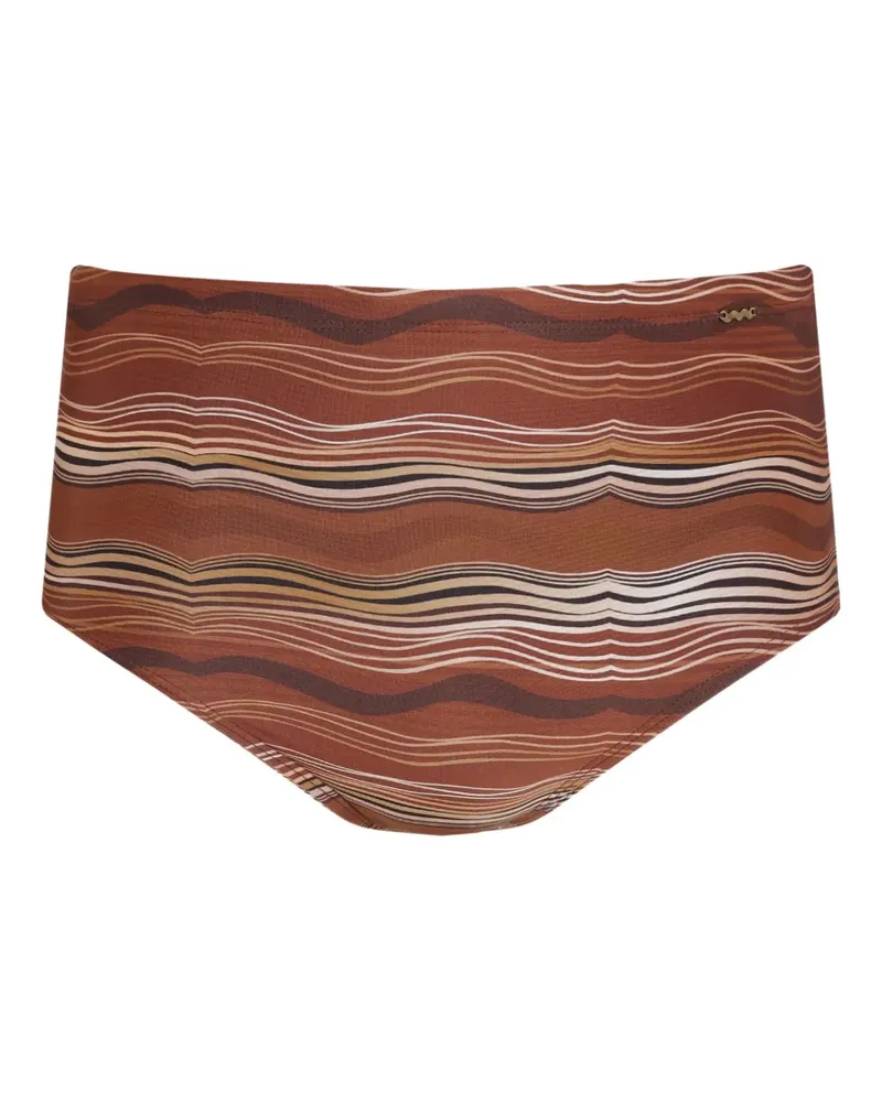 Amir Slama Badehose mit Wellenmuster - Braun Braun