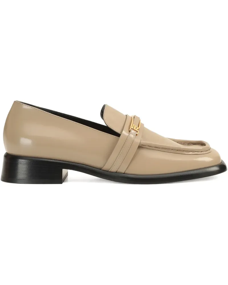 Sergio Rossi 25mm Bitt leather loafer - Nude Nude