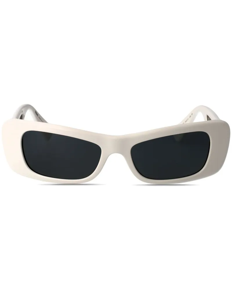Versace Sonnenbrille mit eckigem Gestell - Weiß Weiß