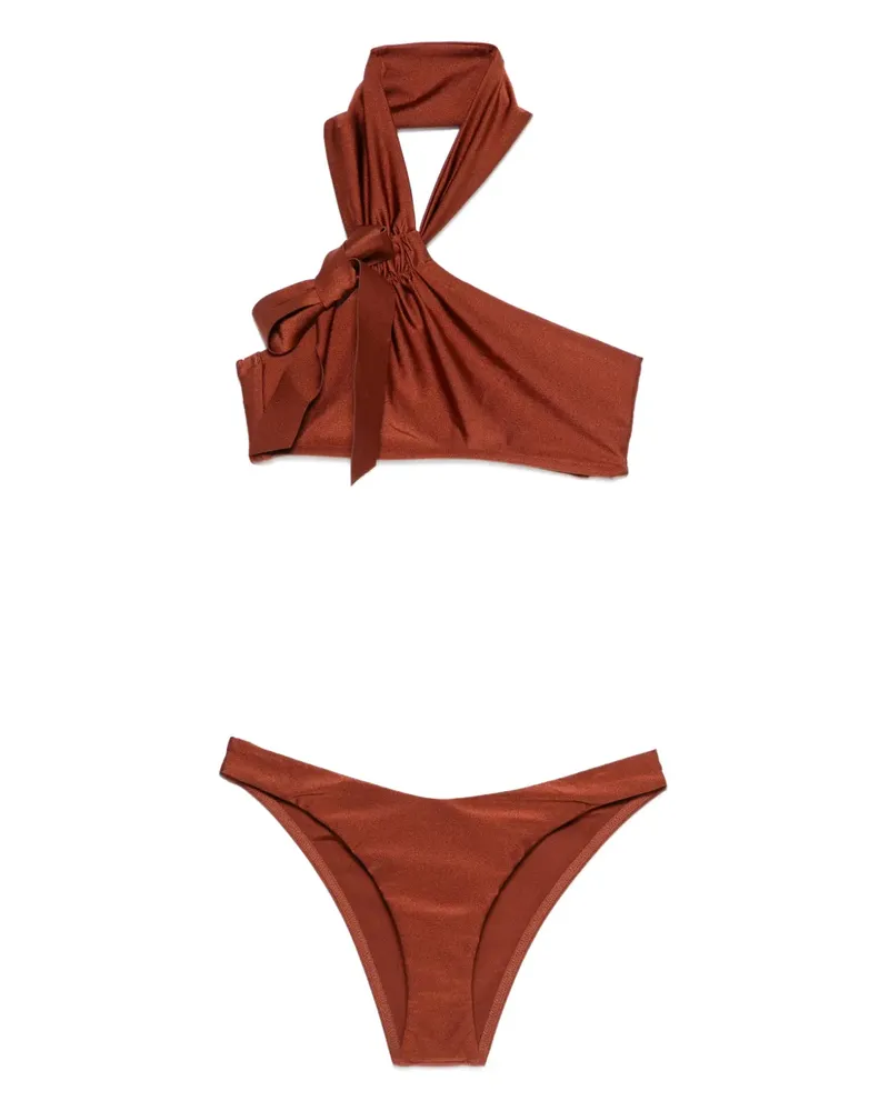 Zimmermann one-shouldrer bikini - Braun Braun