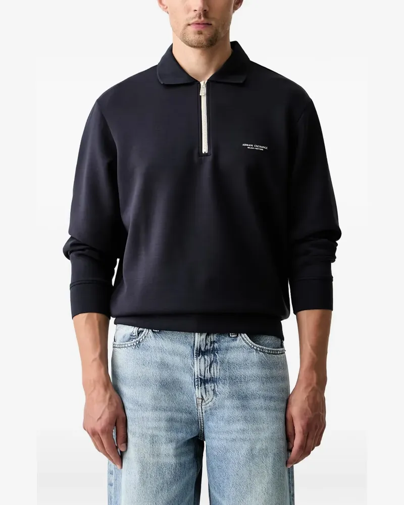 Armani Exchange long-sleeve polo shirt - Blau Blau