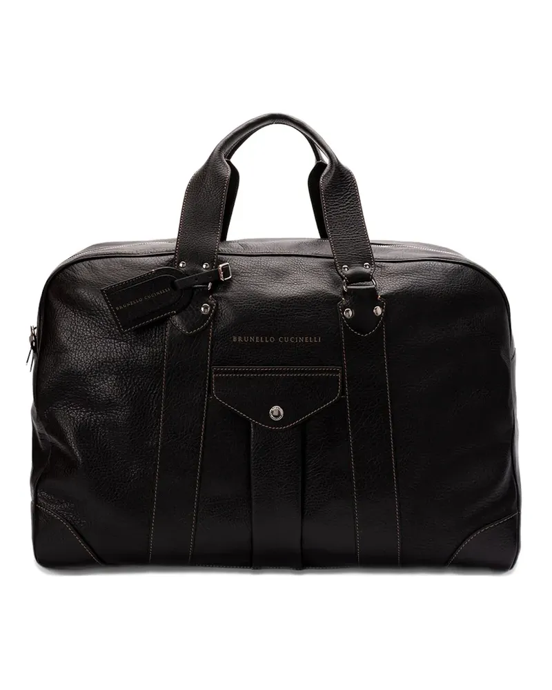 Brunello Cucinelli calf-leather duffle bag - Schwarz Schwarz