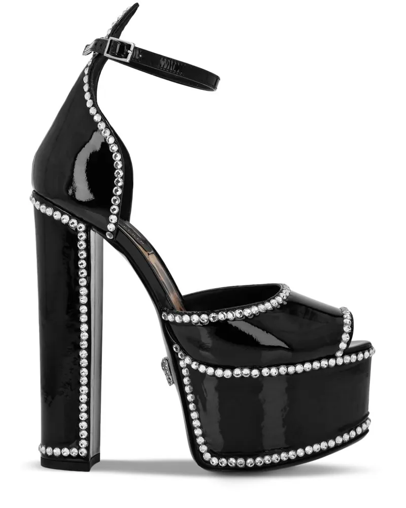 Philipp Plein Sandalen mit Kristallen - Schwarz Schwarz