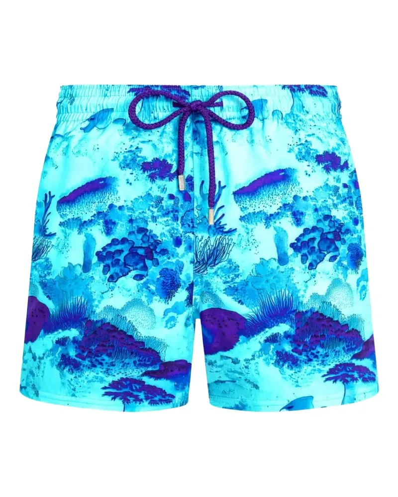 Vilebrequin Moorise Badeshorts mit Blumenprint - Blau Blau