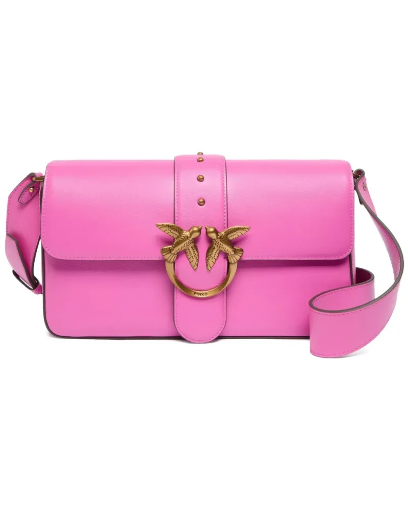 Pinko Schultertasche mit Logo - Rosa Rosa