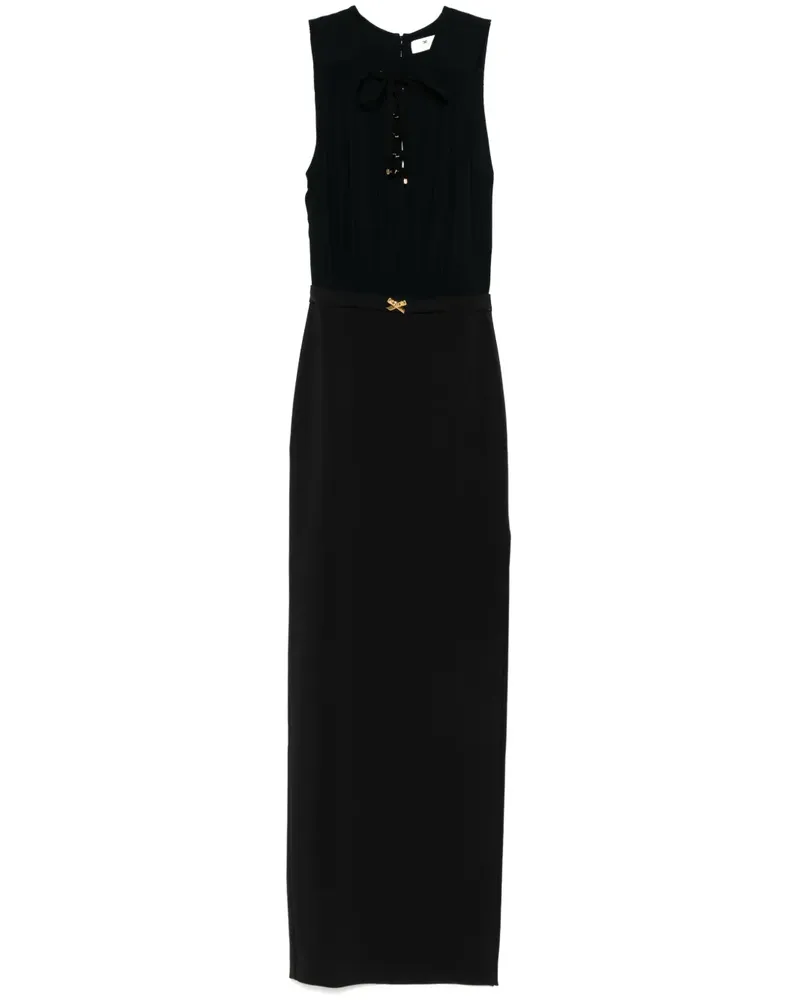 Elisabetta Franchi Krepp-Maxikleid mit Schnürung - Schwarz Schwarz