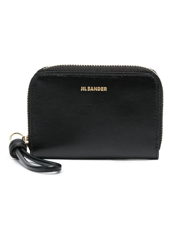 Jil Sander Portemonnaie mit Logo-Schild - Schwarz Schwarz
