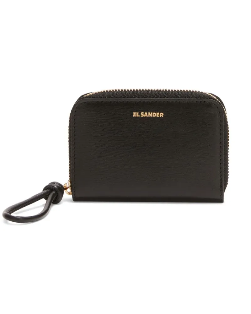 Jil Sander Portemonnaie mit Logo-Schild - Schwarz Schwarz