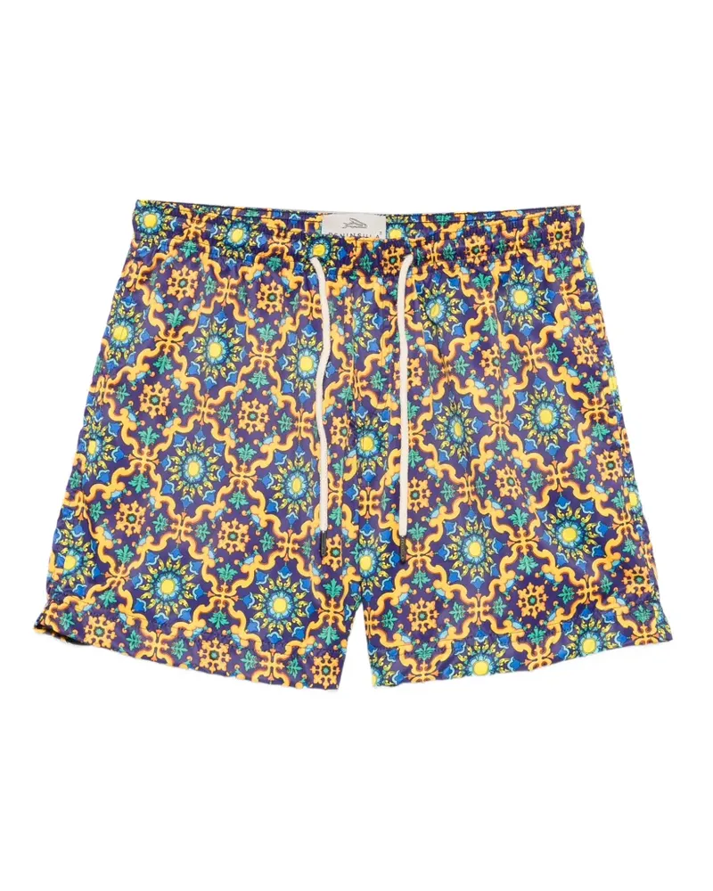 PENINSULA geometric-print drawstring swim shorts - Violett Violett