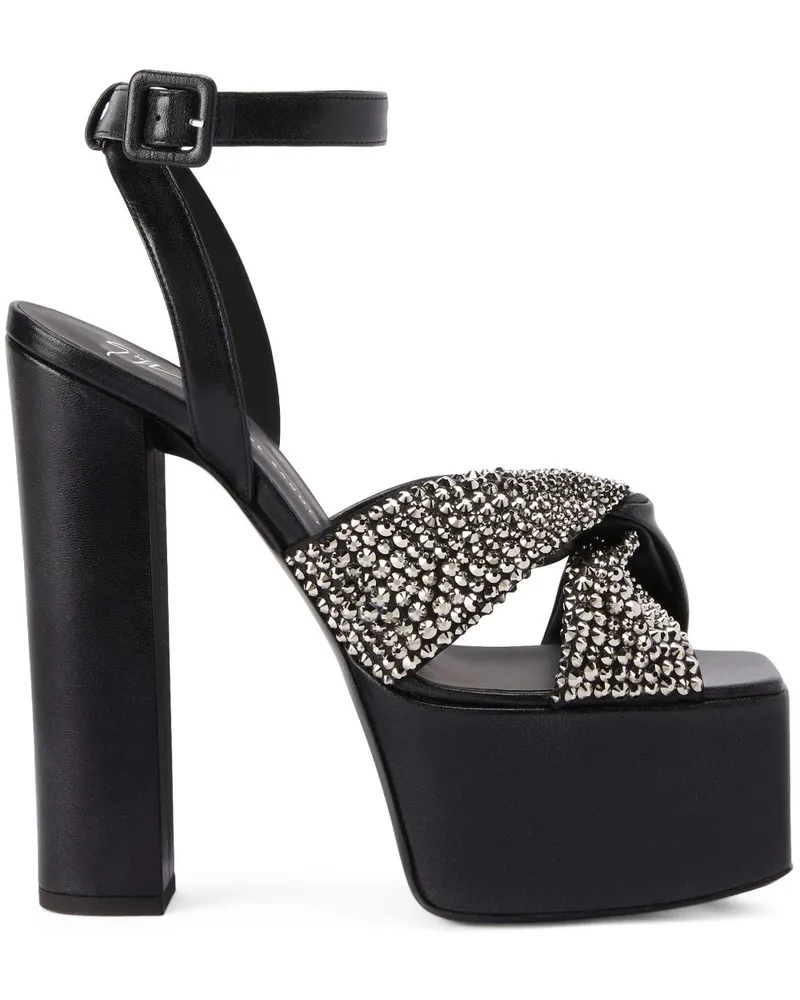 Giuseppe Zanotti Sandalen mit Kristallen 150mm - Schwarz Schwarz