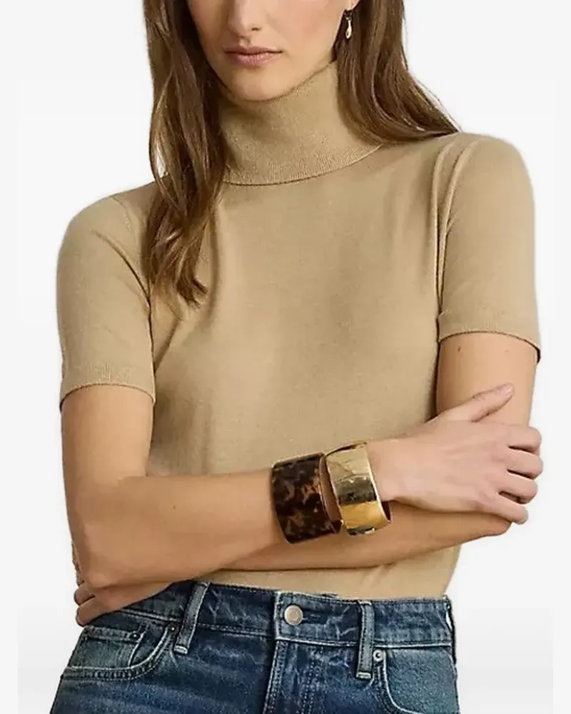 Ralph Lauren Kurzärmeliger Rollkragenpullover - Nude Nude
