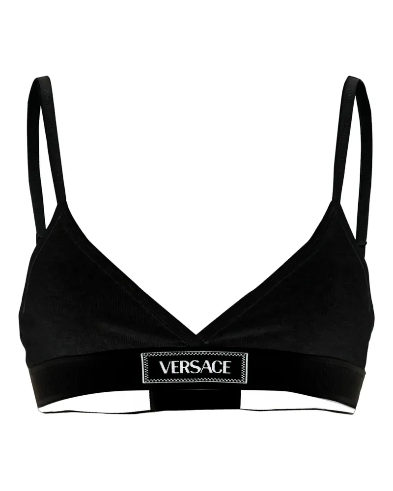 Versace BH mit Logo-Intarsie - Schwarz Schwarz