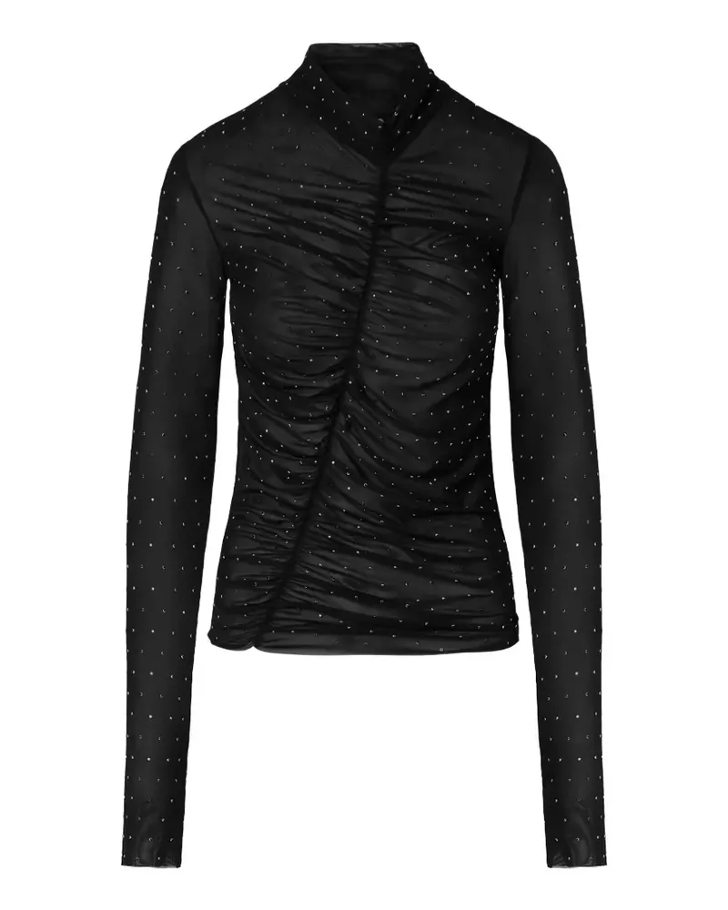 Liu Jo full rhinestone tulle T-shirt - Schwarz Schwarz
