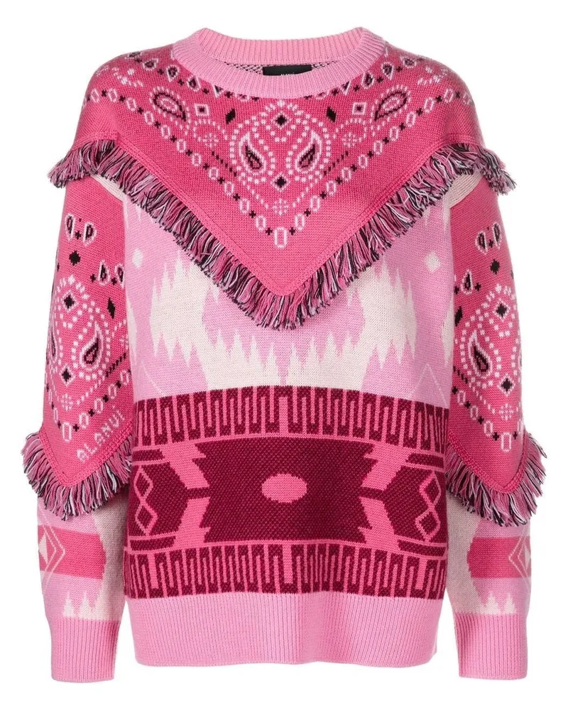 Alanui Pullover mit Fransen Rosa