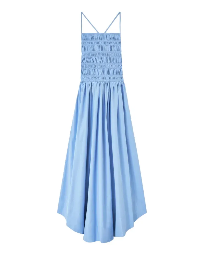 Ganni Maxikleid mit eckigem Ausschnitt - Blau Blau