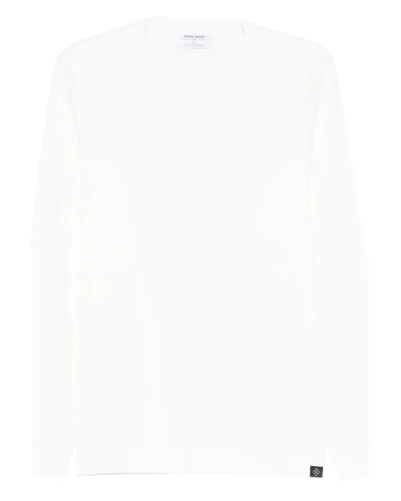 Gran Sasso Klassisches Langarmshirt - Weiß Weiß