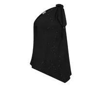 Asymmetrisches Paillettentop - Schwarz
