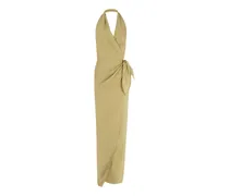 Wickelkleid mit Neckholder - Nude