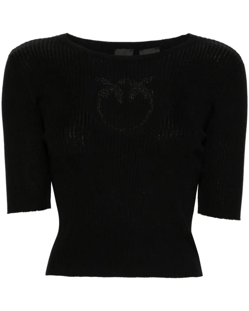 Pinko Geripptes Strickoberteil - Schwarz Schwarz