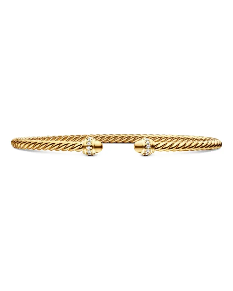 David Yurman 18kt Classic Cablespira Gelbgoldarmband mit Diamant 3mm Gold