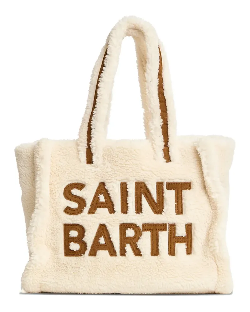 MC2 Saint Barth Maxi Colette Teddy-Tasche mit Logo - Nude Nude