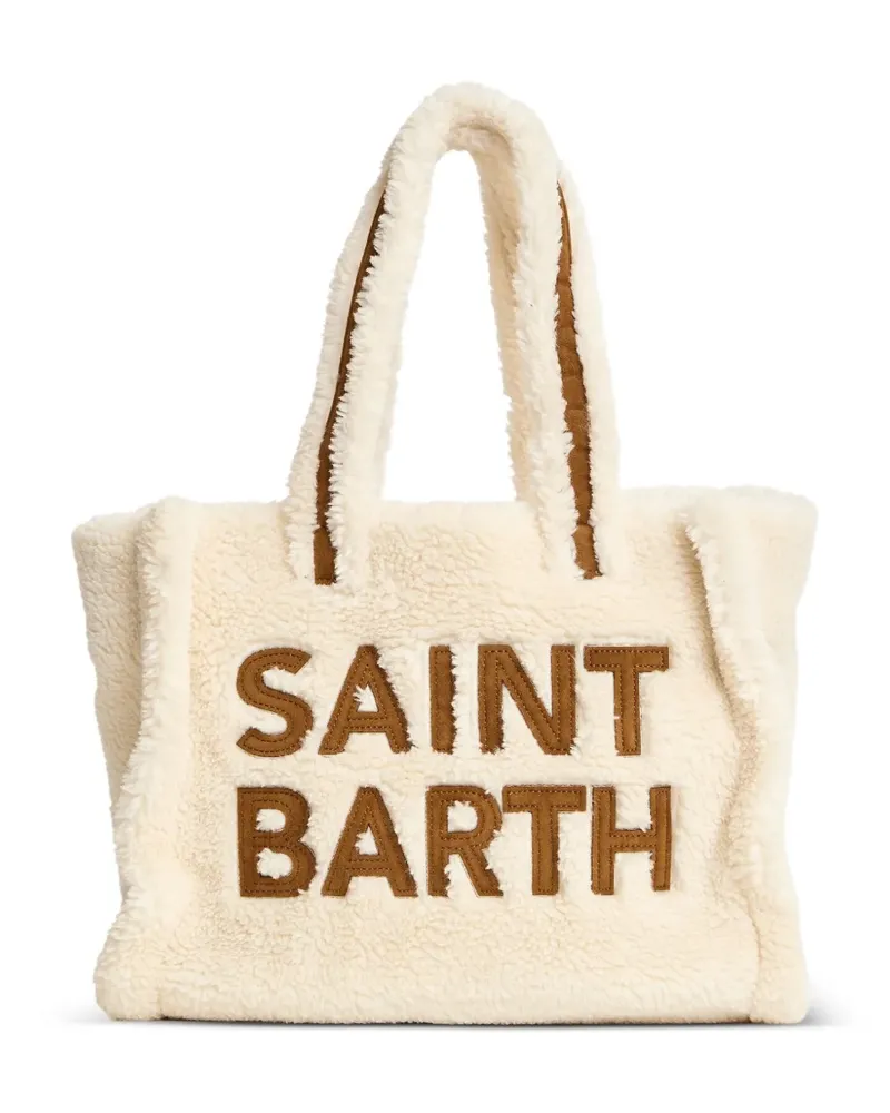 MC2 Saint Barth Maxi Colette Teddy-Tasche mit Logo - Nude Nude
