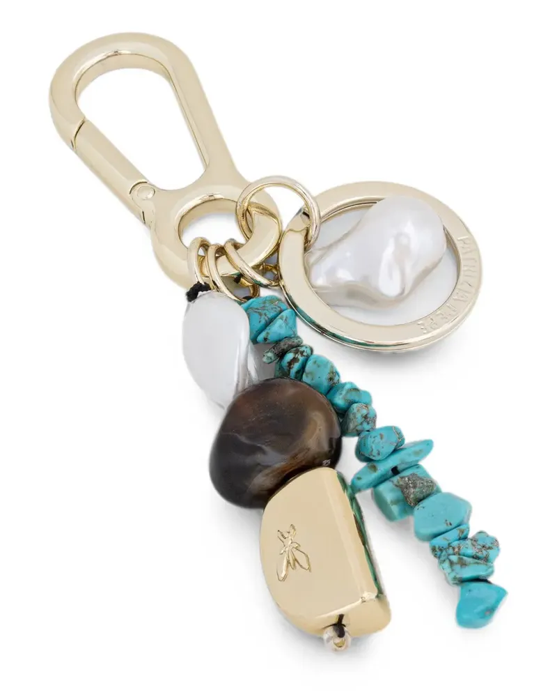 Patrizia Pepe beaded charm keyring - Gold Gold