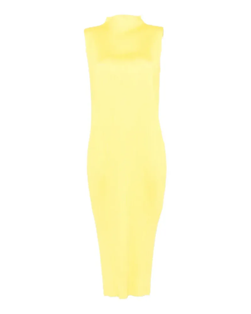 Issey Miyake pleated sleeveless midi dress - Gelb Gelb