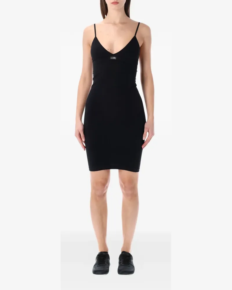 Maison Margiela Minikleid mit V-Ausschnitt - Schwarz Schwarz