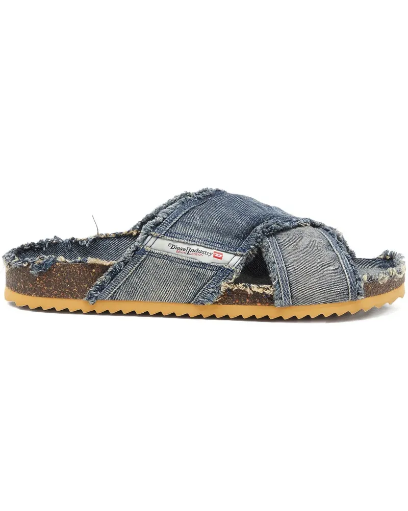 Diesel D-Woodstock Cross frayed sandals - Blau Blau