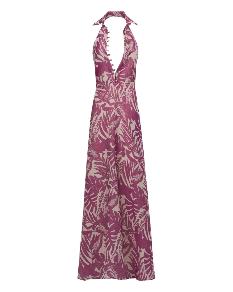 Taller Marmo Barbara Maxikleid mit tropischem Print - Violett Violett