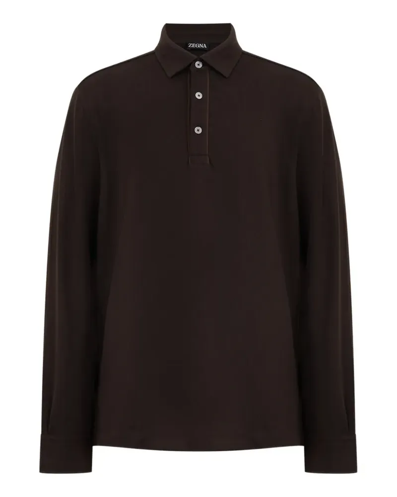 Ermenegildo Zegna Langärmeliges Poloshirt - Braun Braun
