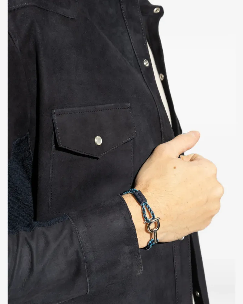 Ferragamo braided leather bracelet - Blau Blau