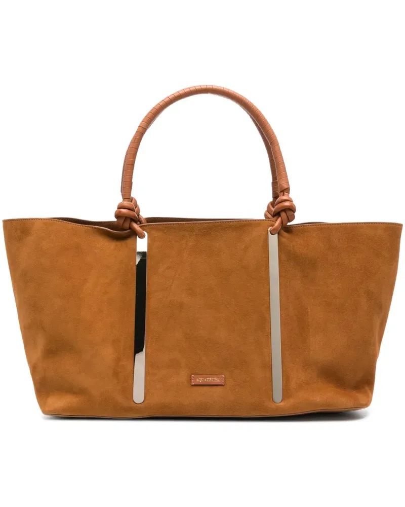 Aquazzura Muse Tote Bag aus Wildleder mit geknotetem Henkel - Braun Braun