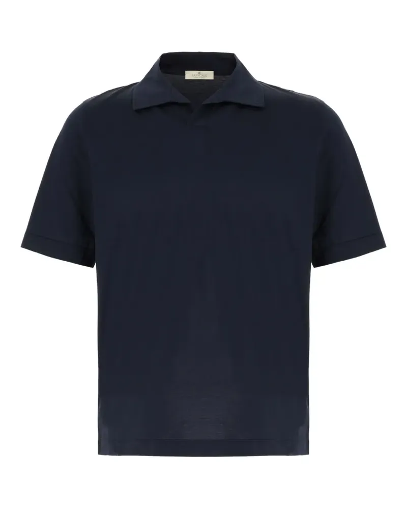 PANICALE Cashmere short-sleeve polo shirt - Blau Blau