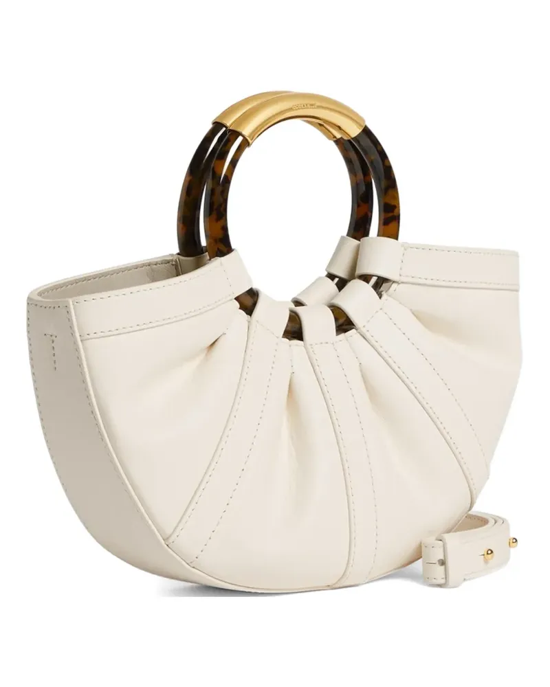 Coccinelle medium Shell ring-handle tote bag - Nude Nude