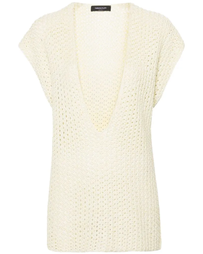 Fabiana Filippi Locker gestricktes Top mit V-Ausschnitt - Gelb Gelb