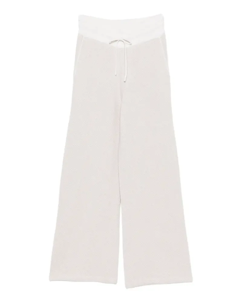 Eleventy Gerade Strickhose mit Fischgrätenmuster und Kordelzug - Nude Nude