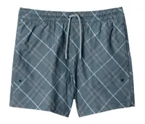 Karierte Badeshorts - Blau