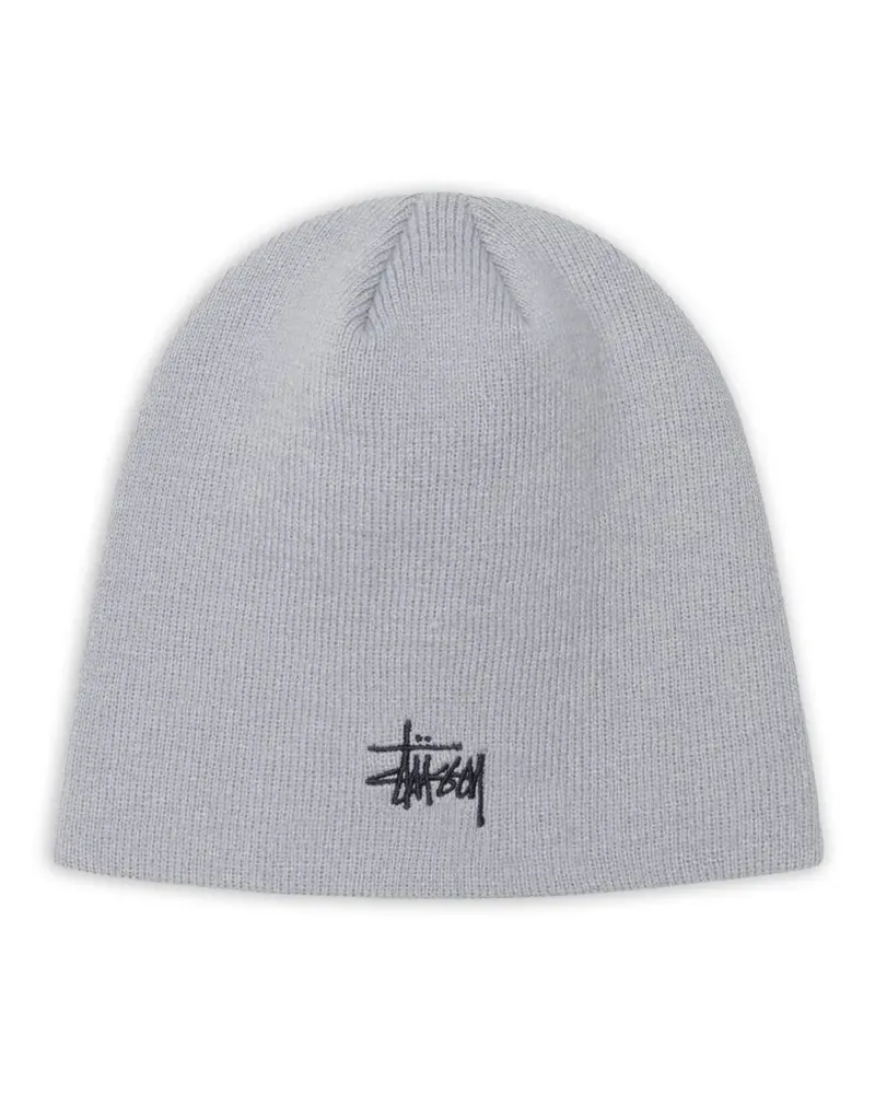 Stüssy Skullcap Beanie mit Totenkopf - Grau Grau