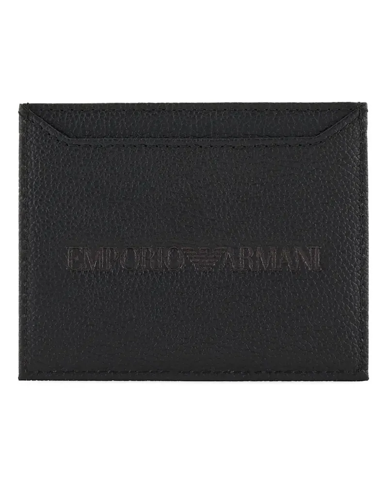 Emporio Armani Kartenetui mit Logo-Prägung - Schwarz Schwarz