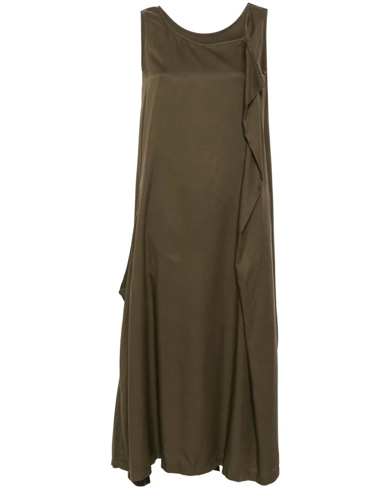 Yohji Yamamoto Ärmelloses Maxikleid mit V-Ausschnitt - Grün Grün