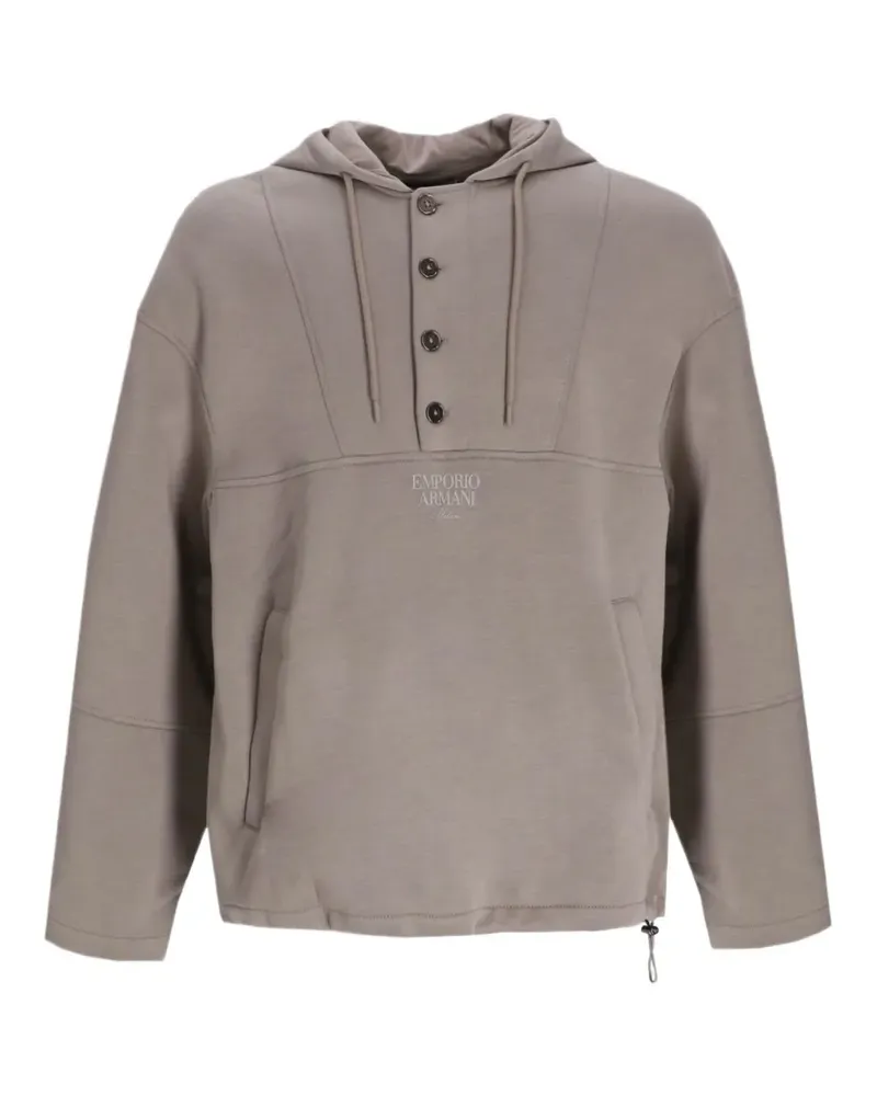 Emporio Armani Hoodie mit Knopfleiste - Nude Nude