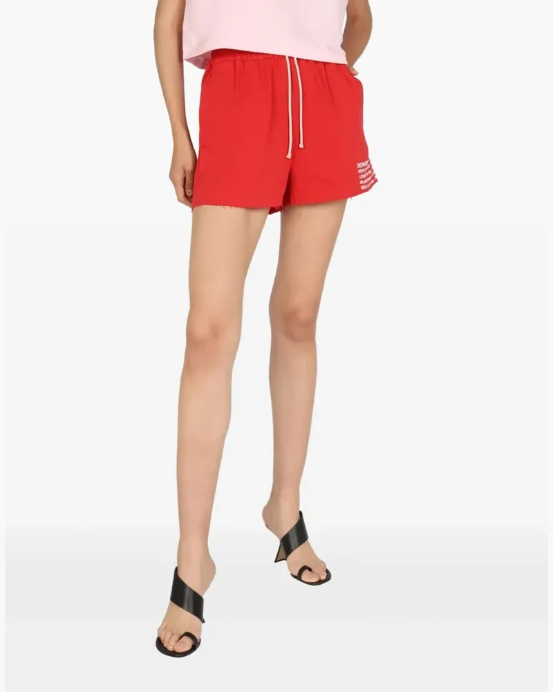 Department 5 Kordelzug-Shorts mit ausgefransten Kanten - Rot Rot