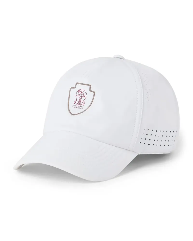 Brunello Cucinelli Baseballkappe mit Logo - Weiß Weiß