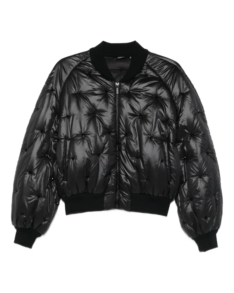 Amen Gesteppte Bomberjacke mit Verzierung - Schwarz Schwarz