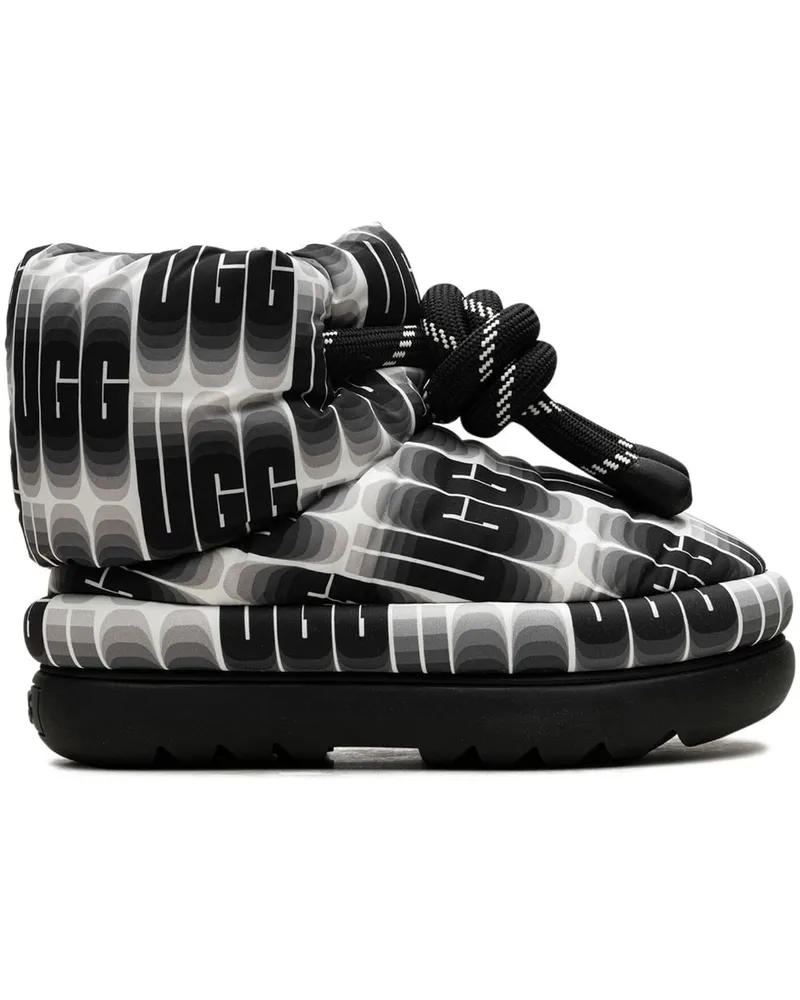 UGG Classic Maxi Wavelength Short Black/White Stiefel - Schwarz Schwarz