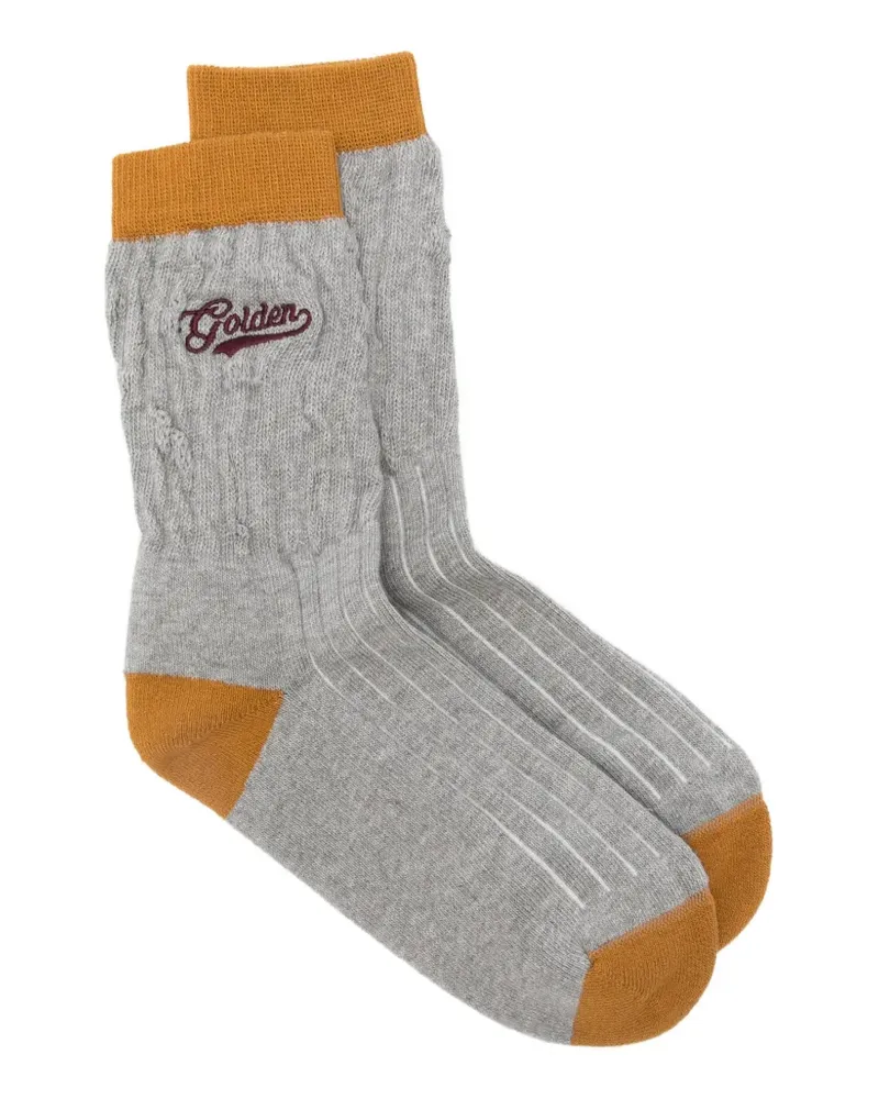 Golden Goose cable-knit distressed socks - Grau Grau