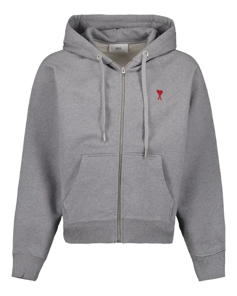 AMI Paris Kapuzenjacke mit Ami de Coeur-Stickerei - Grau Grau