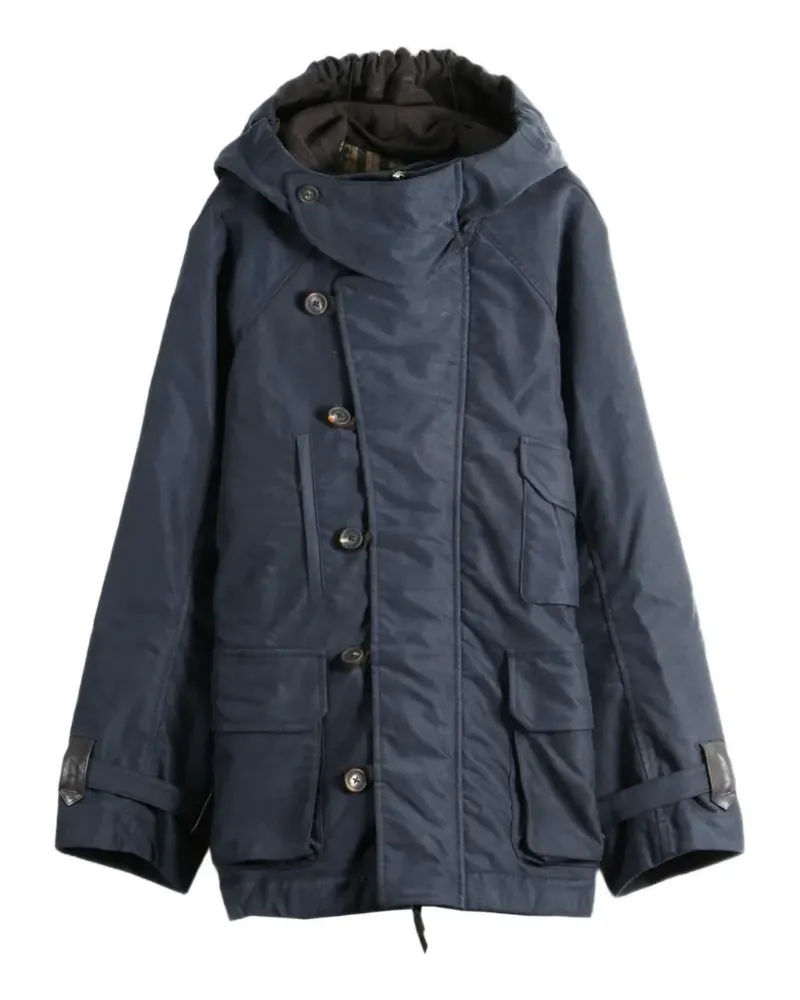 Ziggy Chen hooded button-up coat - Blau Blau